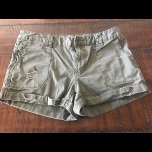 Olive green trouser shorts